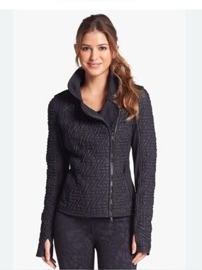 Zella Quilted Moto Jacket – Black – Size XS